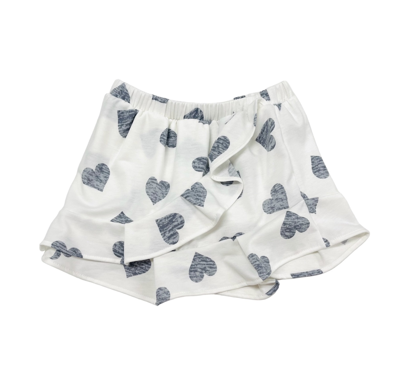 Erge Designs Charcoal Hearts Flutter Skort Erge Designs Charcoal Hearts Flutter Skort