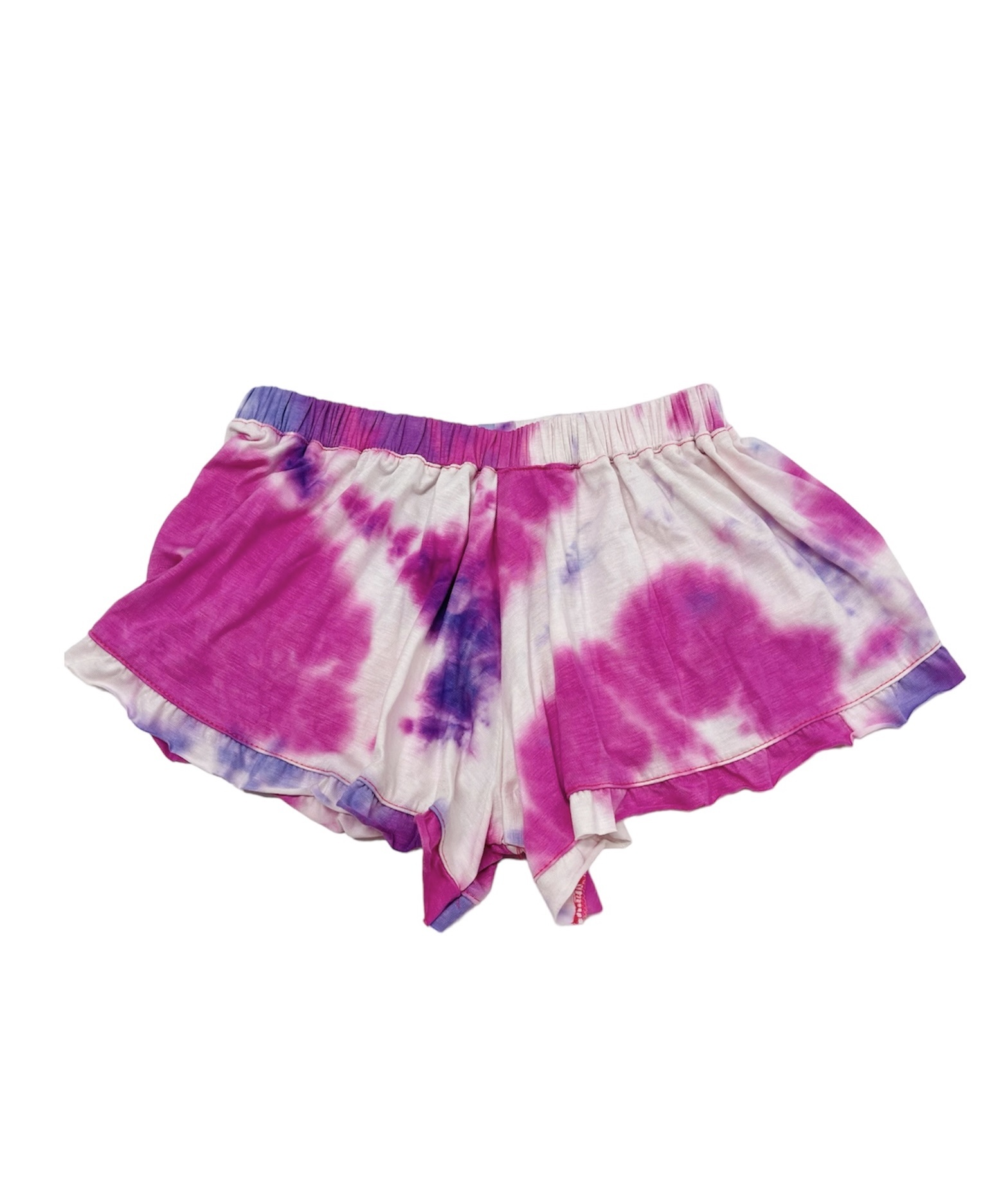 Erge Designs Pink Miracle Tie Dye Ruffle Short Erge Designs Pink Miracle Tie Dye Ruffle Short