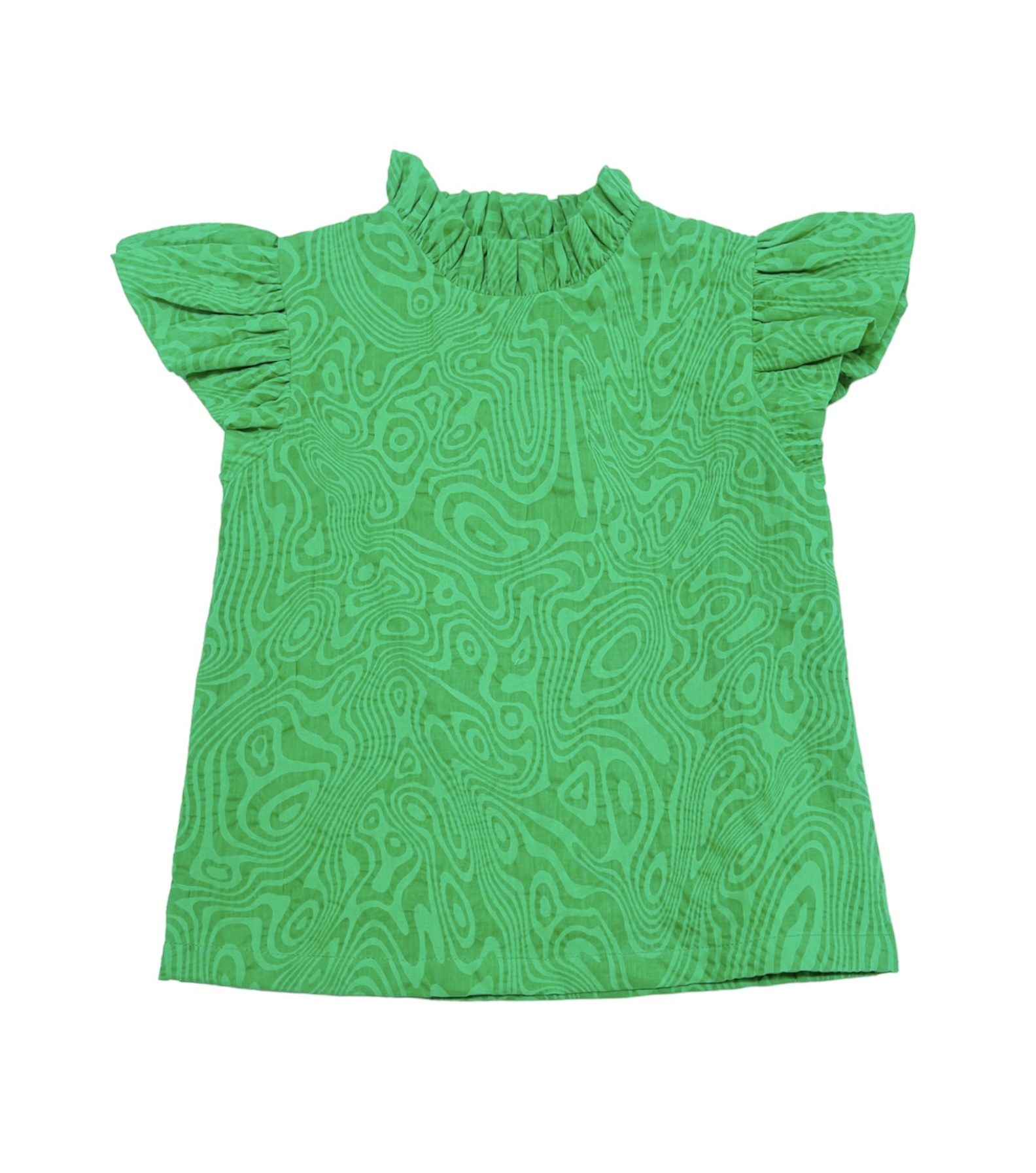Little Olin Green Ruffle Sleeve Top