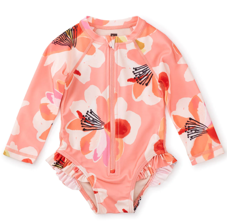 Tea Collection Floral Burst Rash Guard Swimsuit