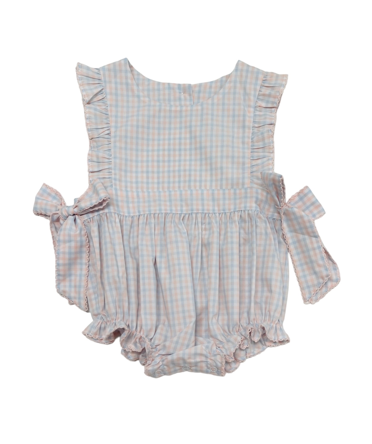 Delaney Pink/Blue Check Sleeveless Bubble