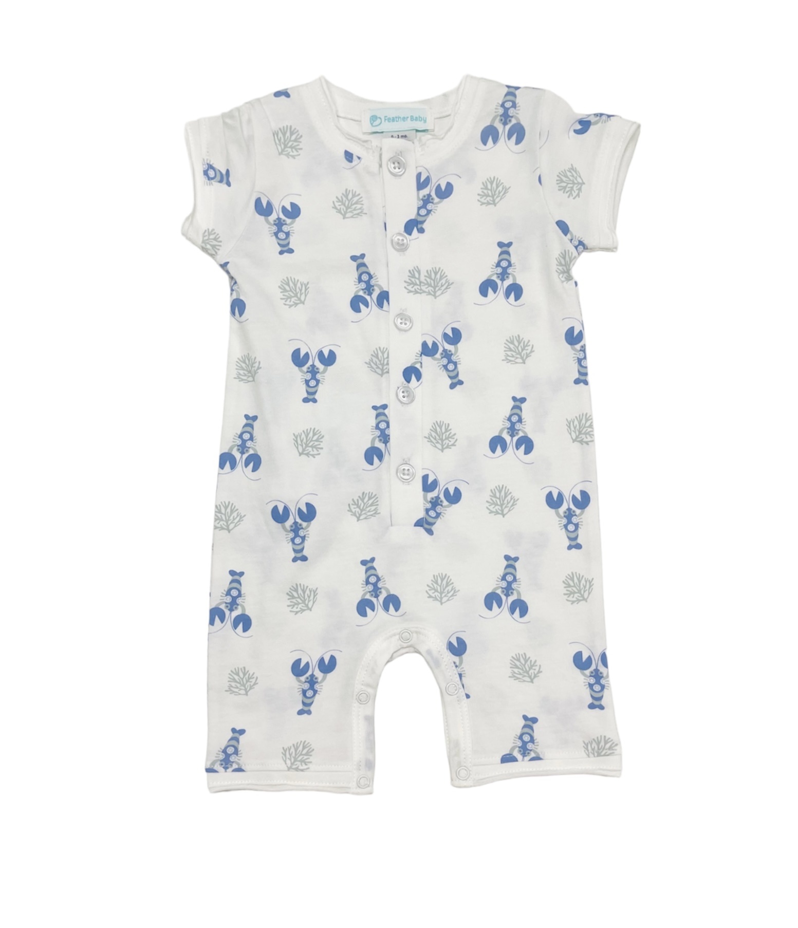 Feather Baby Cajun Lobsters Henley Romper Feather Baby Cajun Lobsters Henley Romper