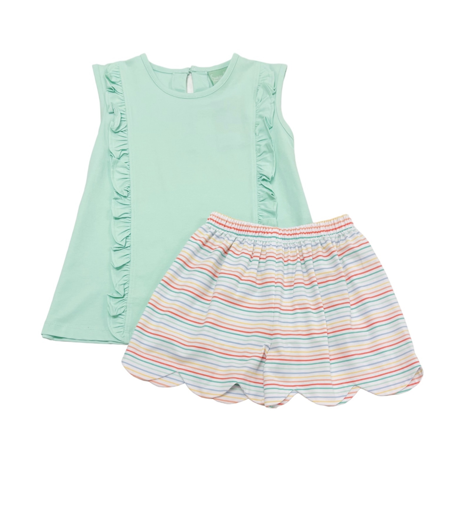 Sage and Lilly Spring Stripe Rosie Ruffle Set