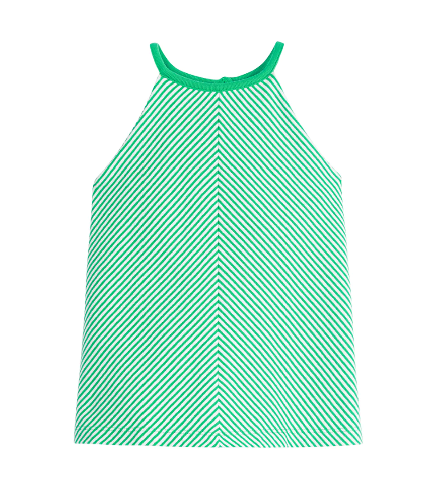 Bisby Kelly Green Stripe Halter Top