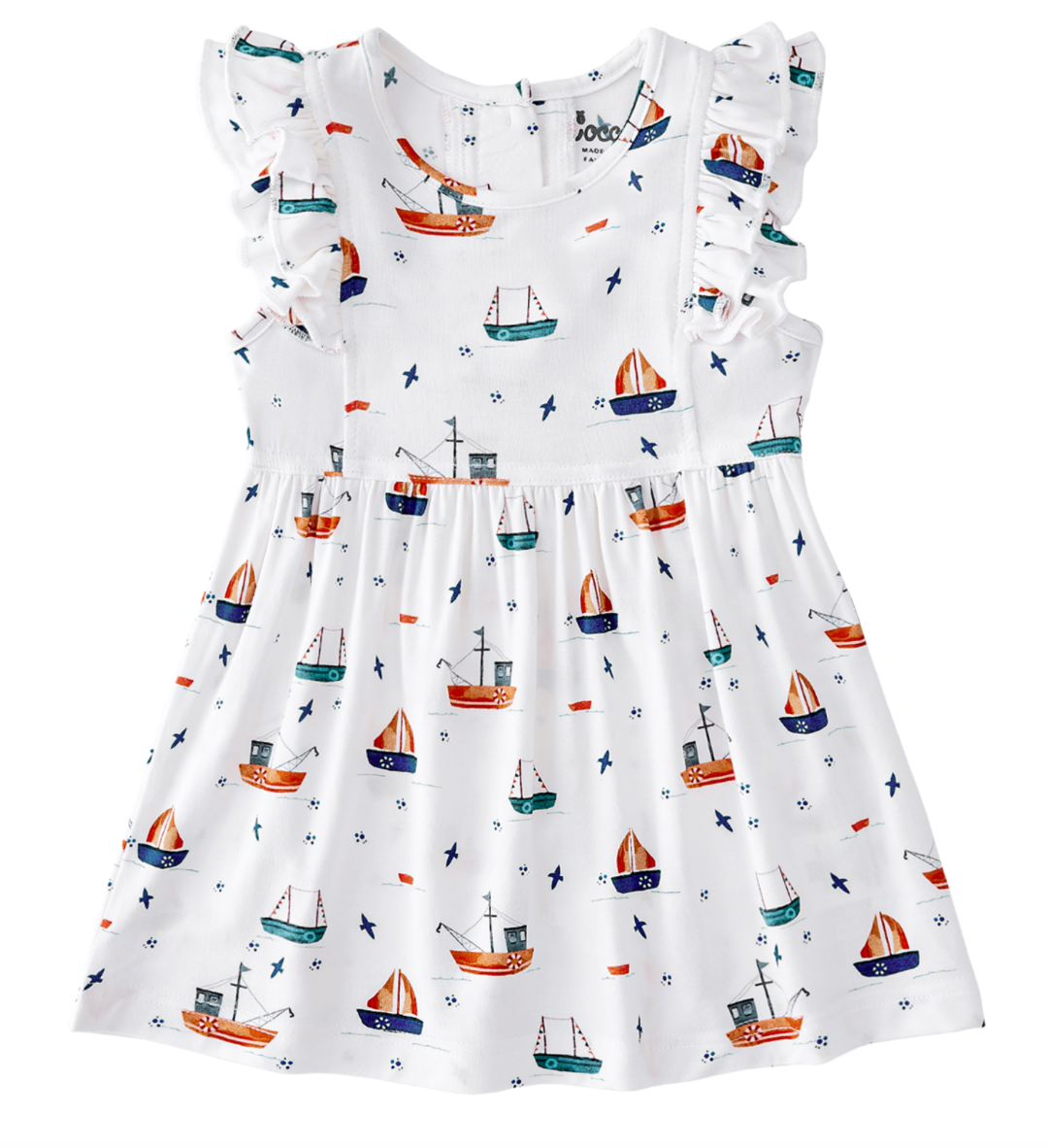 Coccoli Boats Print Modal Dress