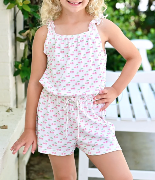 James and Lottie Cherry Daphne Knit Romper James and Lottie Cherry Daphne Knit Romper