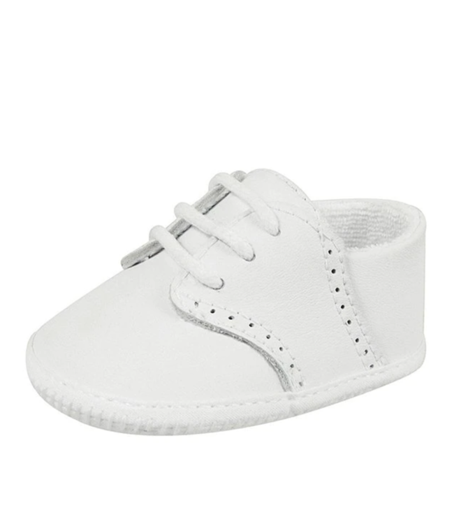 Baby Deer White Leather Saddle Oxford