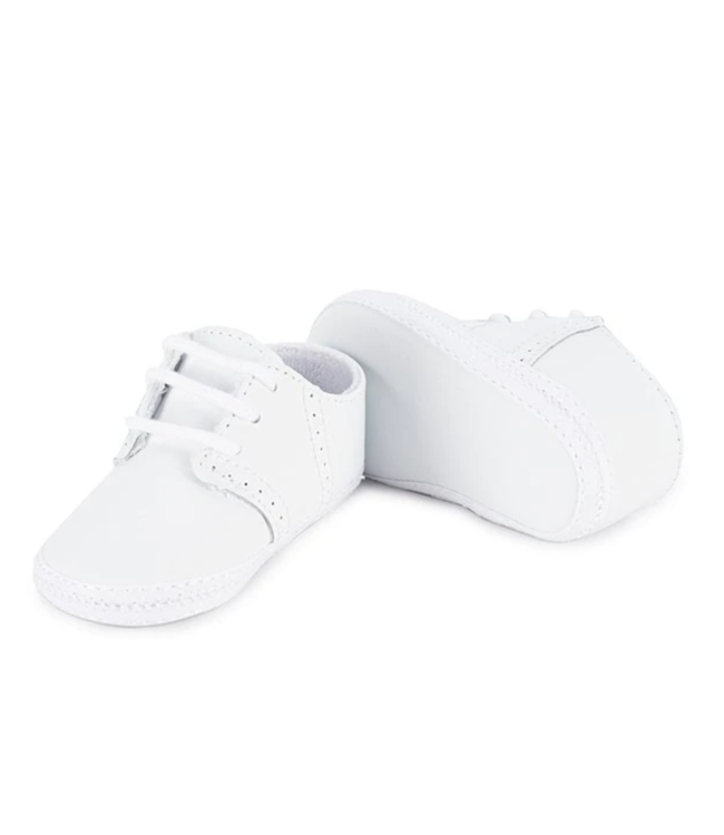 Baby Deer White Leather Saddle Oxford