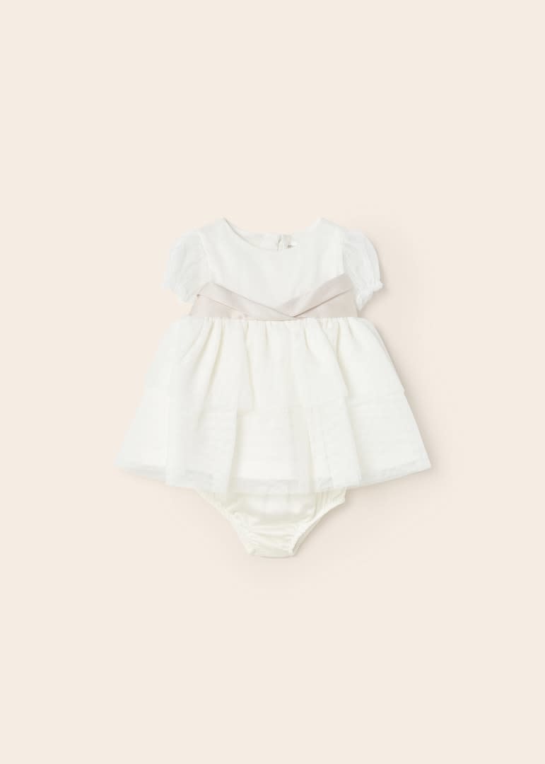 Mayoral Off White Tulle Dress Mayoral Off White Tulle Dress