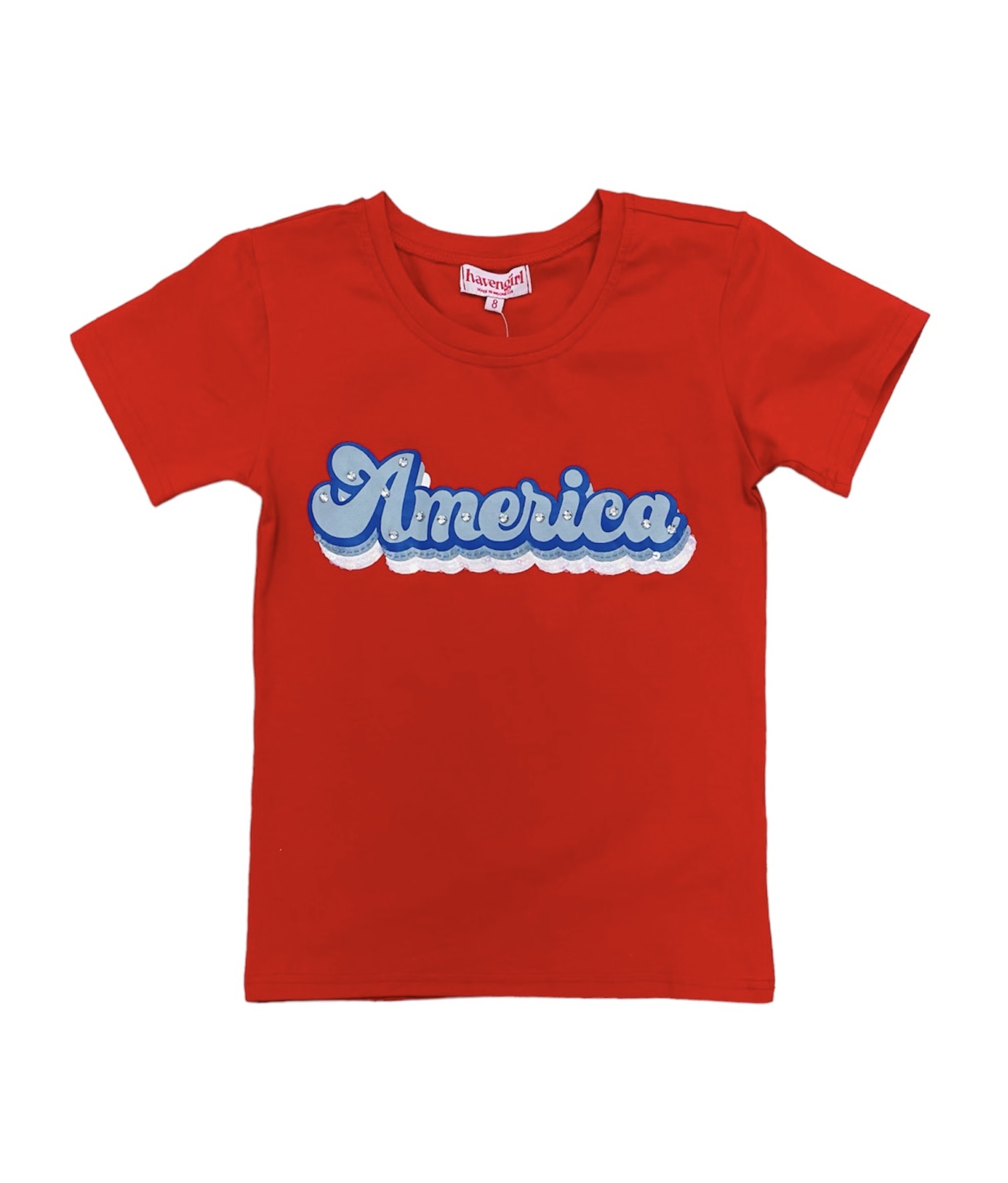 Haven Girl Red America Cap Tee