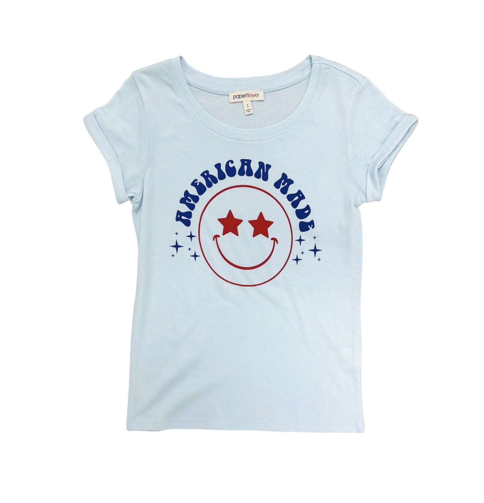 Paper Flower American Smily Face Tee