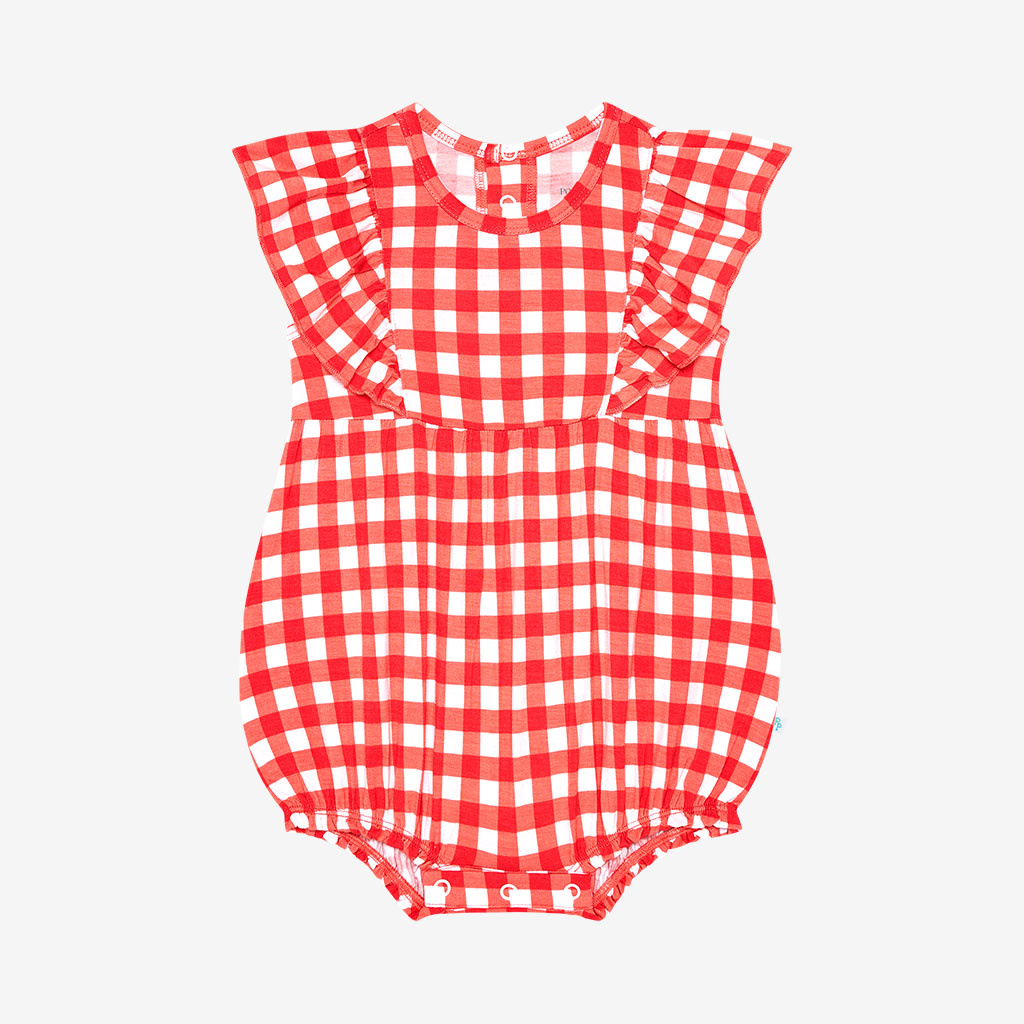 Posh Peanut Red Polly Bubble Romper Posh Peanut Red Polly Bubble Romper