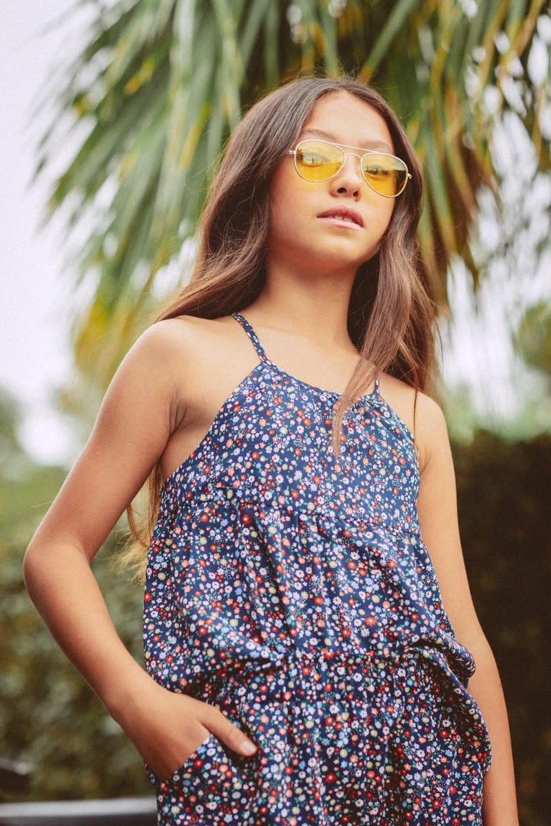 Mini Molly Blue Floral Tank Top
