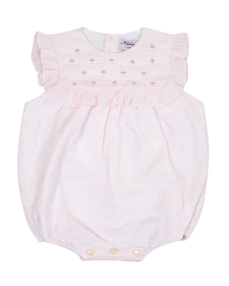 Kidiwi Horsia Pink Embroidered Romper Kidiwi Horsia Pink Embroidered Romper