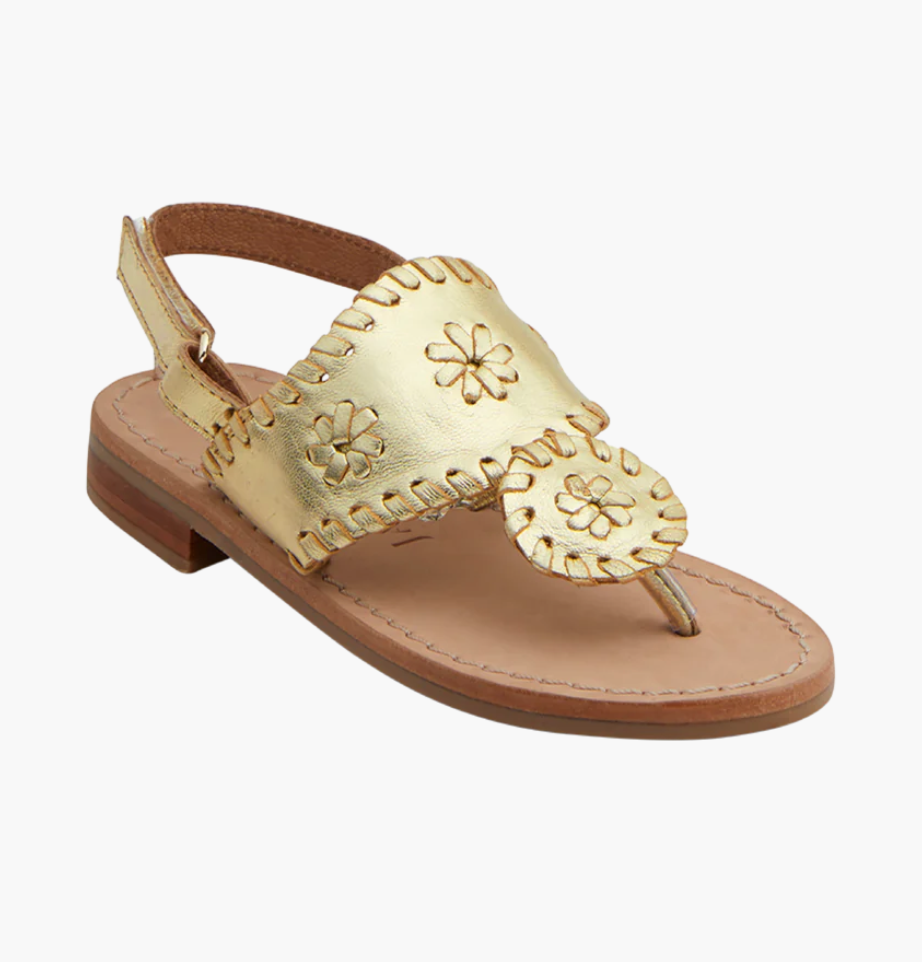 Jack Rogers Gold Toddler Jacks Flat Sandal