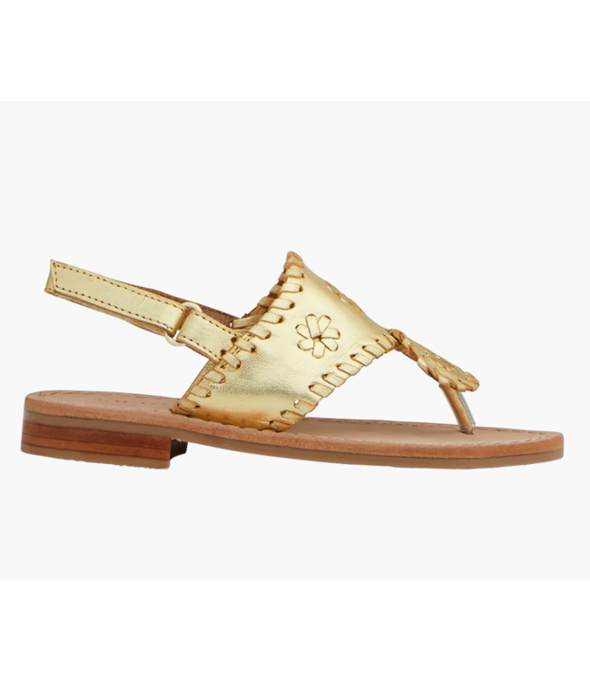 Gold Toddler Jacks Flat Sandal