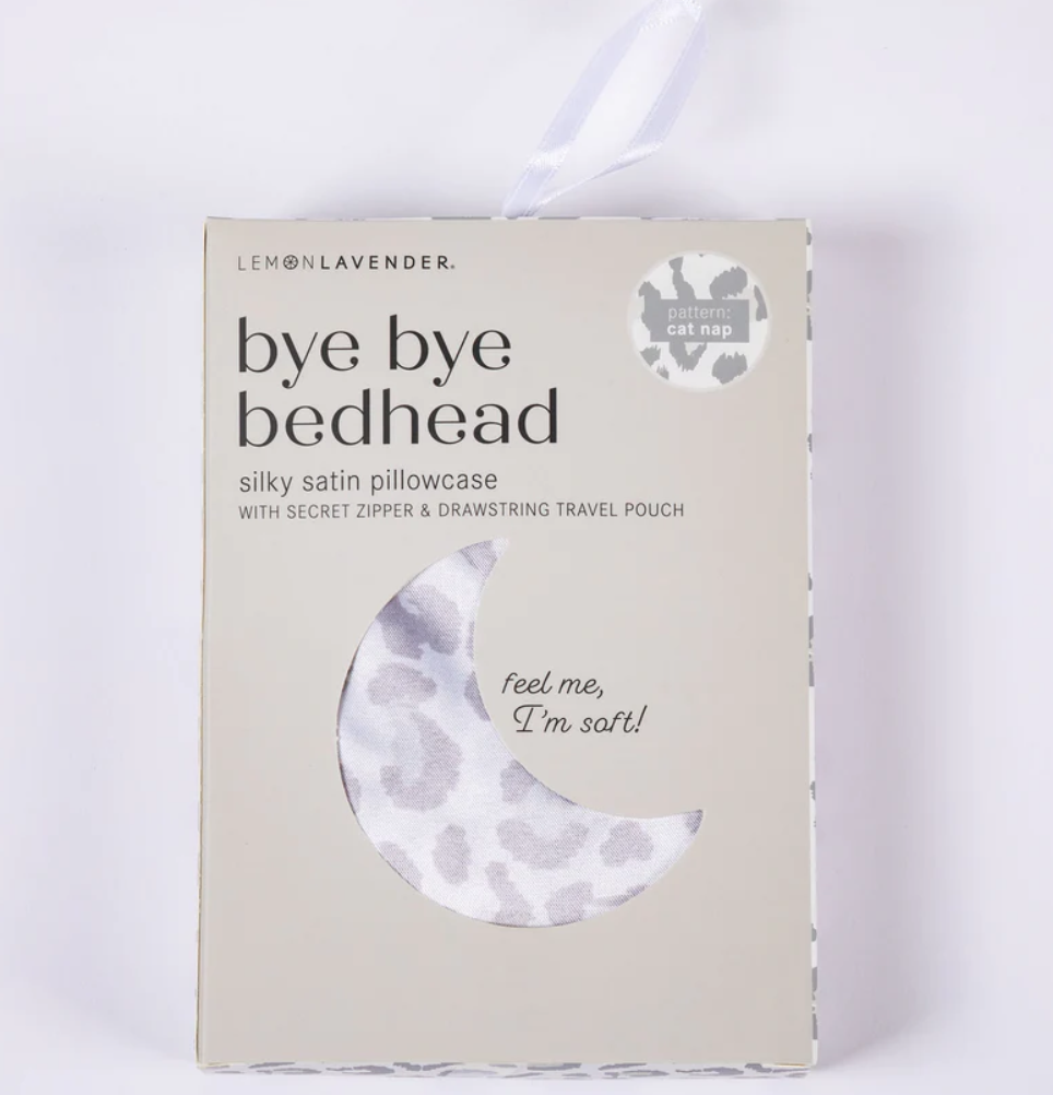 DM Merchandising Bye Bye Bedhead Satin Pillowcase Cat Nap Pattern
