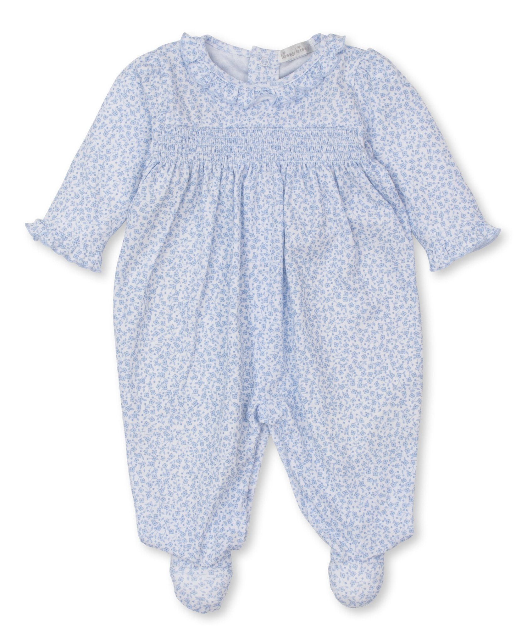 Kissy Kissy Light Blue Petite Blooms Footie Kissy Kissy Light Blue Petite Blooms Footie