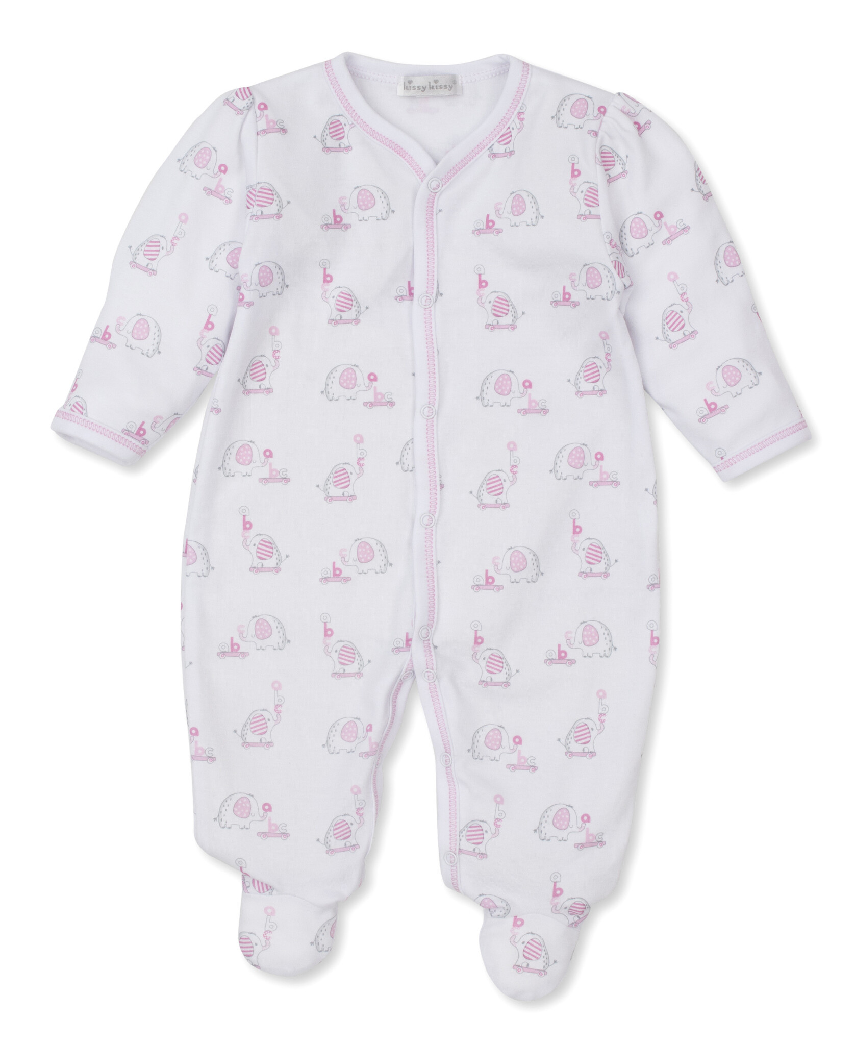 Kissy Kissy Pink Elephant ABC's Footie Kissy Kissy Pink Elephant ABC's Footie