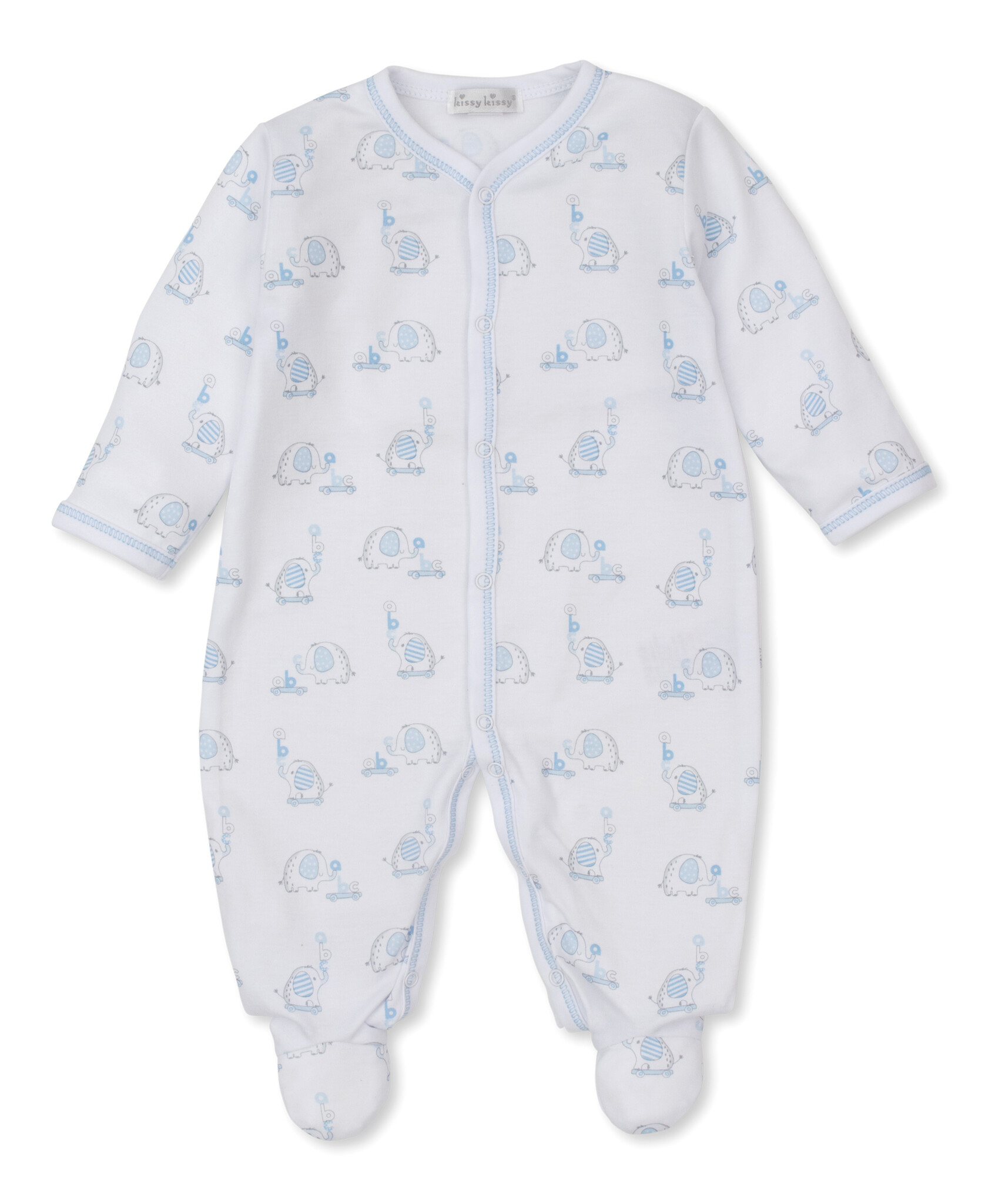 Kissy Kissy Blue Elephant ABC's Footie
