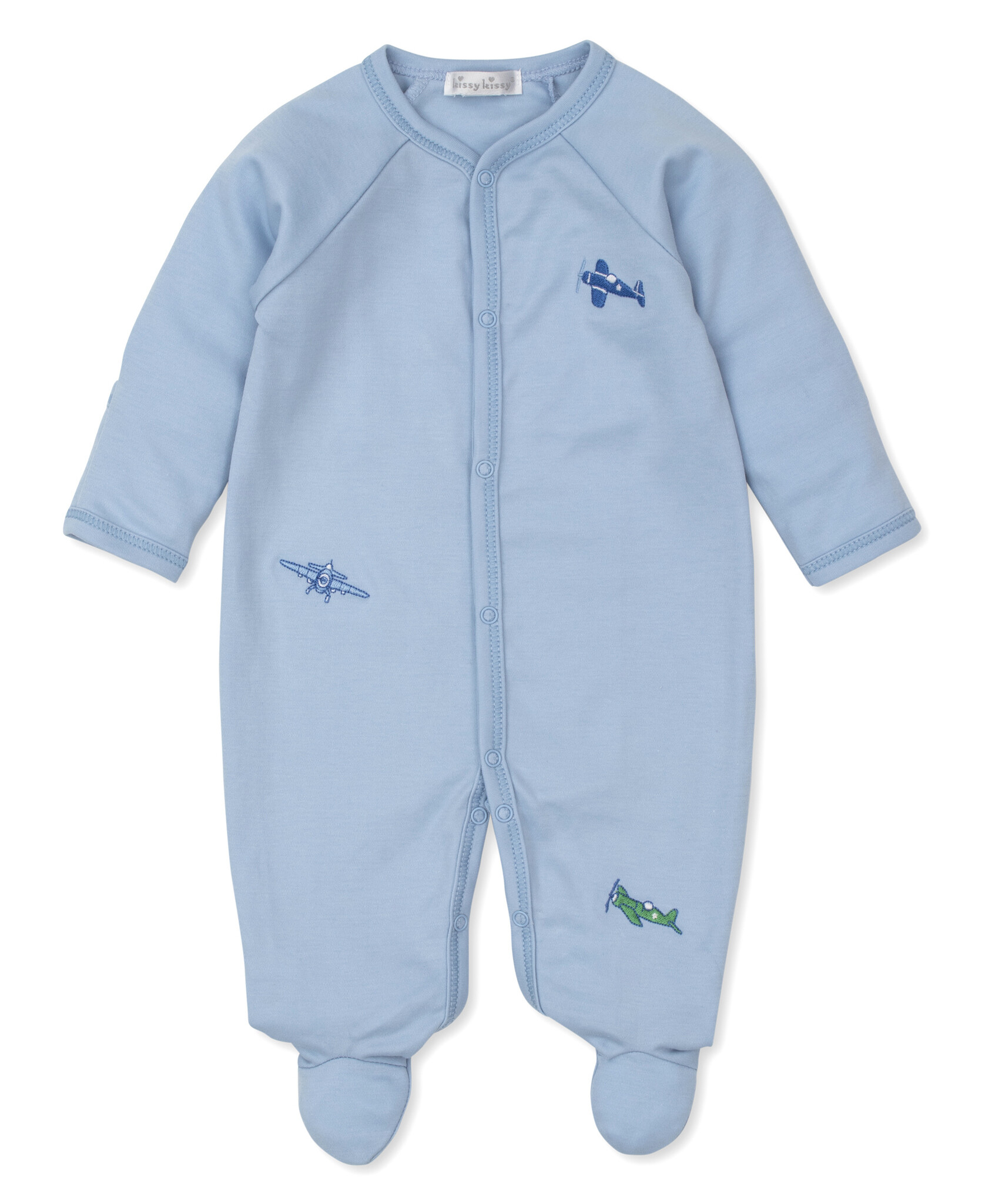 Kissy Kissy Light Blue Active Aviators Footie