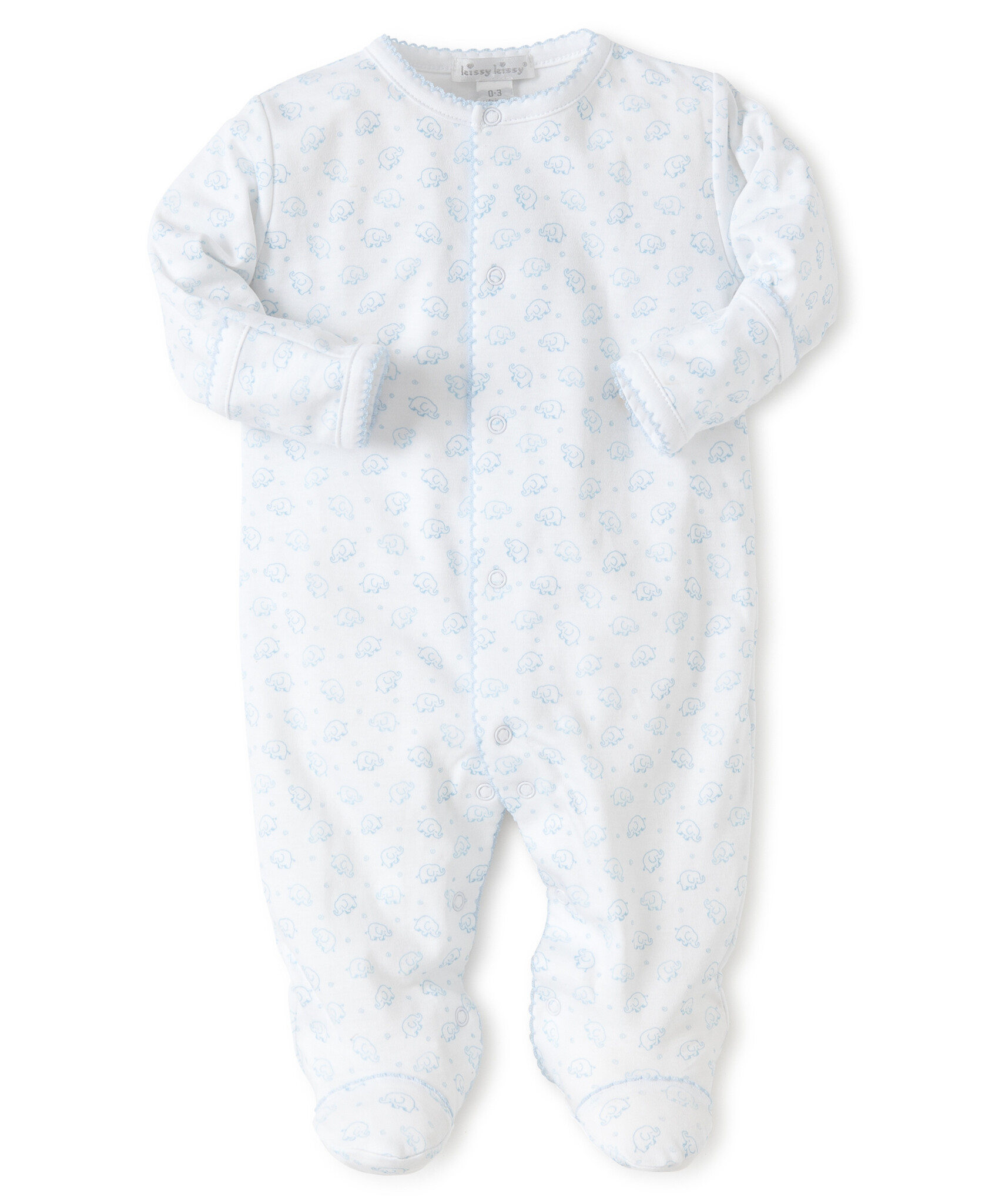 Kissy Kissy Light Blue Ele-Fun Print Footie