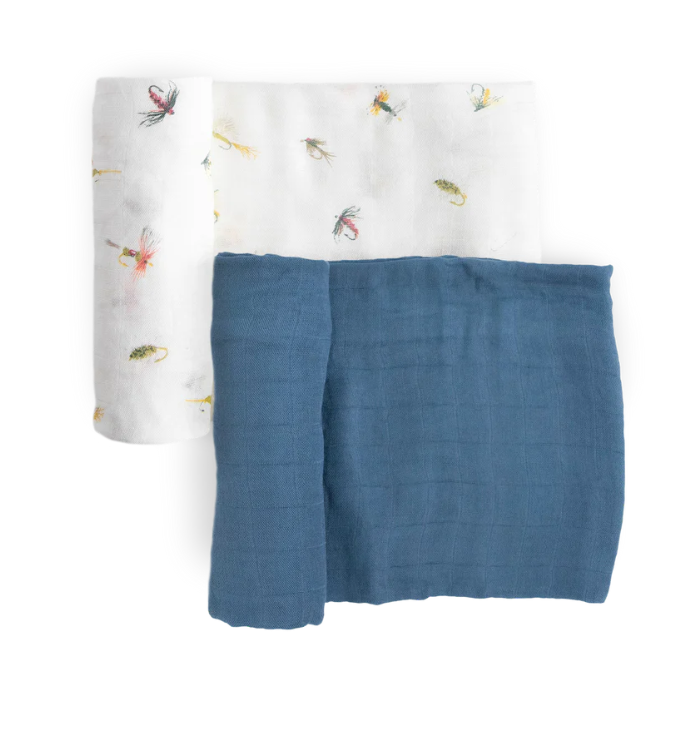 Little Unicorn Gone Fishing Deluxe Muslin Swaddle 2 Pack Little Unicorn Gone Fishing Deluxe Muslin Swaddle 2 Pack