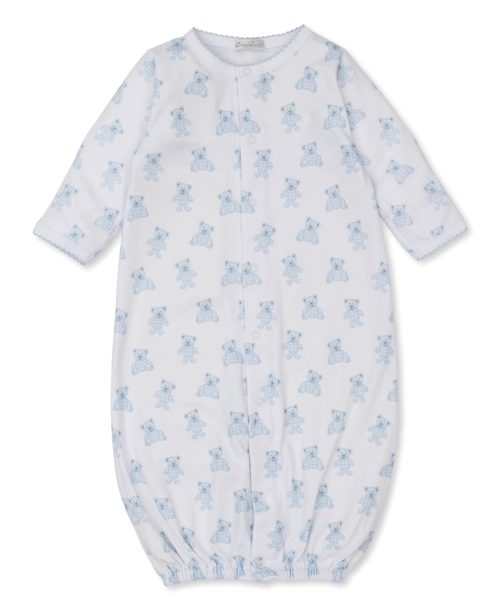 Kissy Kissy Light Blue Beary Plaid Convertible Gown Kissy Kissy Light Blue Beary Plaid Convertible Gown