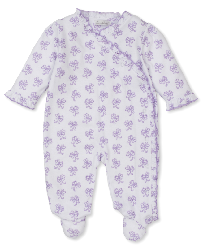 Kissy Kissy Lilac Bows All Around Footie