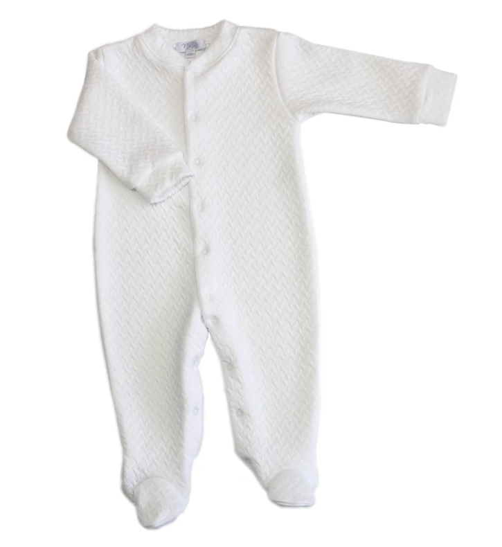 Nellapima White/White Trim Basket Weave Footie