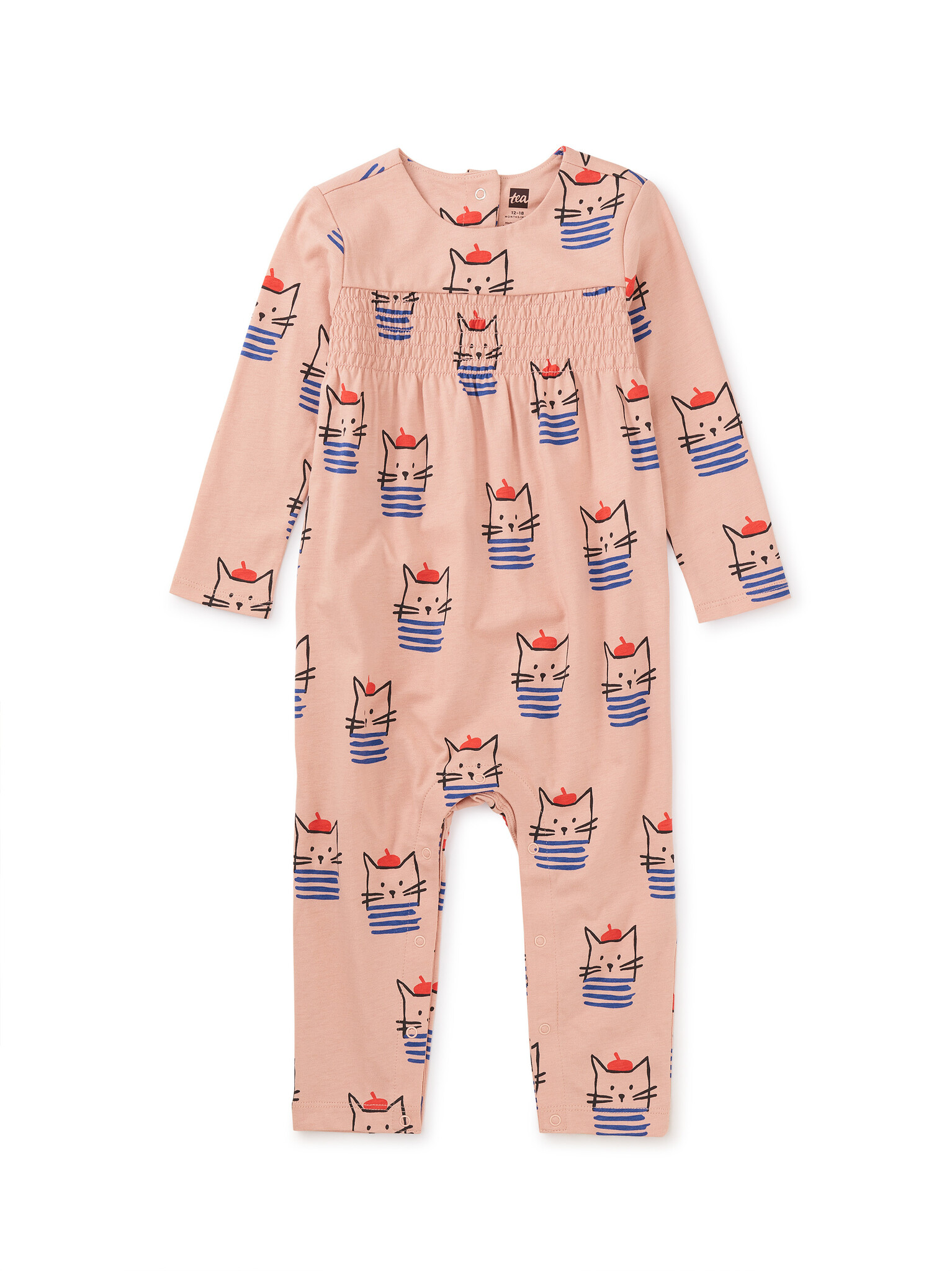 Tea Collection Chat et Smocked Chest Baby Romper