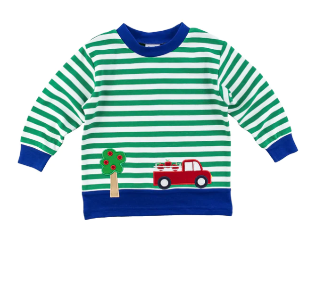 Florence Eiseman Stripe Knit L/S Shirt w/ Truck Florence Eiseman Stripe Knit L/S Shirt w/ Truck