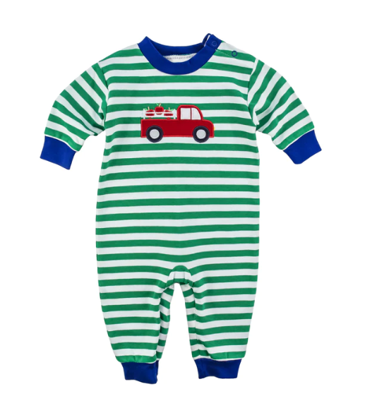 Florence Eiseman Stripe Knit L/S Longall w/Truck Florence Eiseman Stripe Knit L/S Longall w/Truck