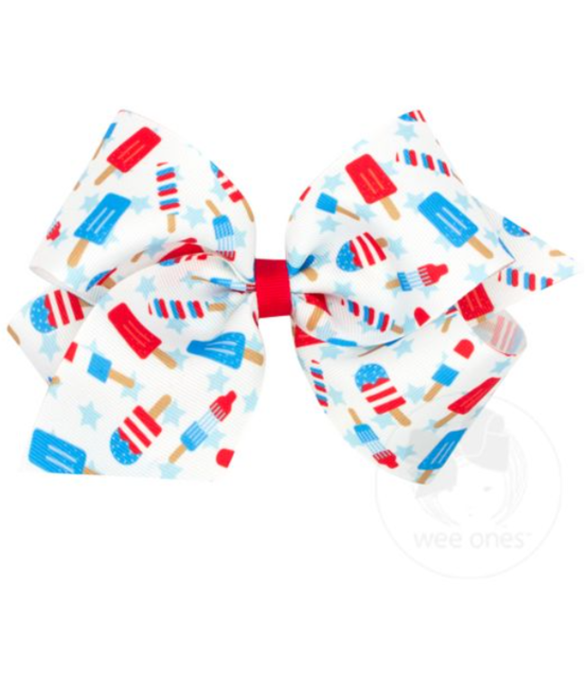 Wee Ones KING Patriotic Popsicles Bow