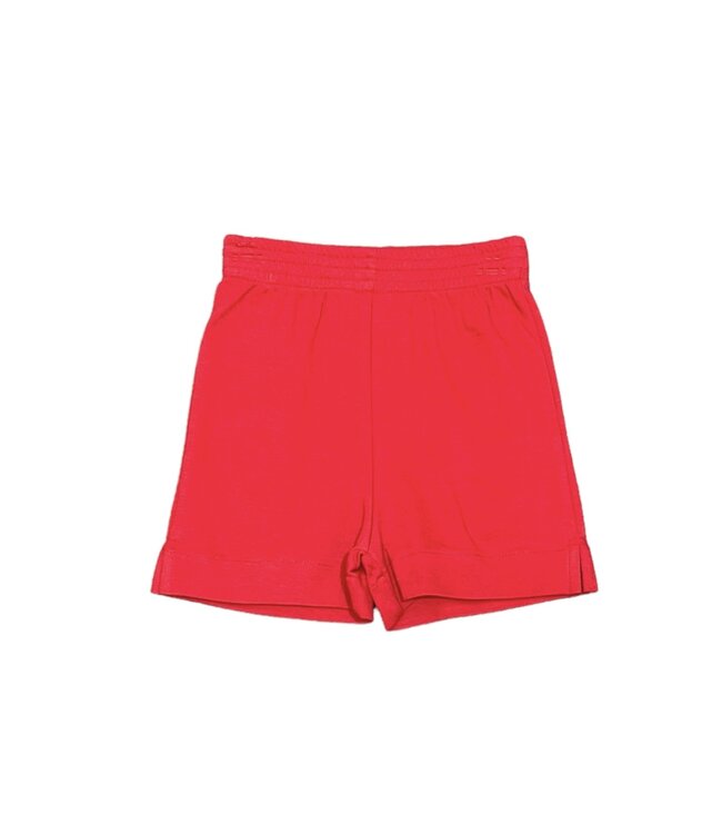 Red Interlock Shorts w/ Slit