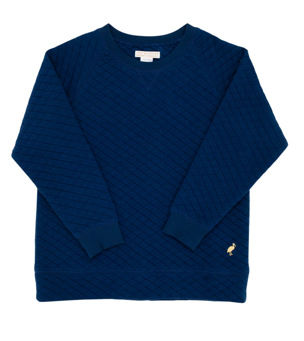 Beaufort Bonnet Nantucket Navy Cassidy Comfy Crewneck-Quilted
