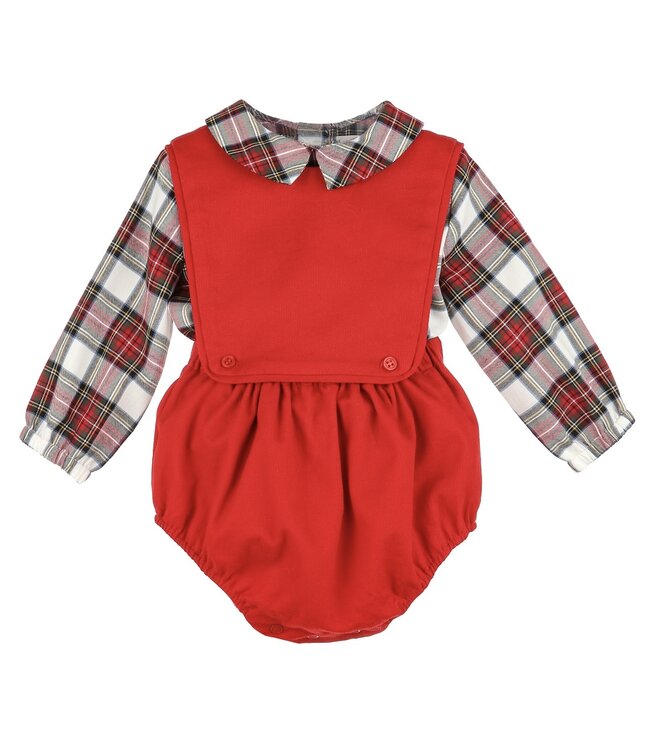 Steward Red Plaid Overall