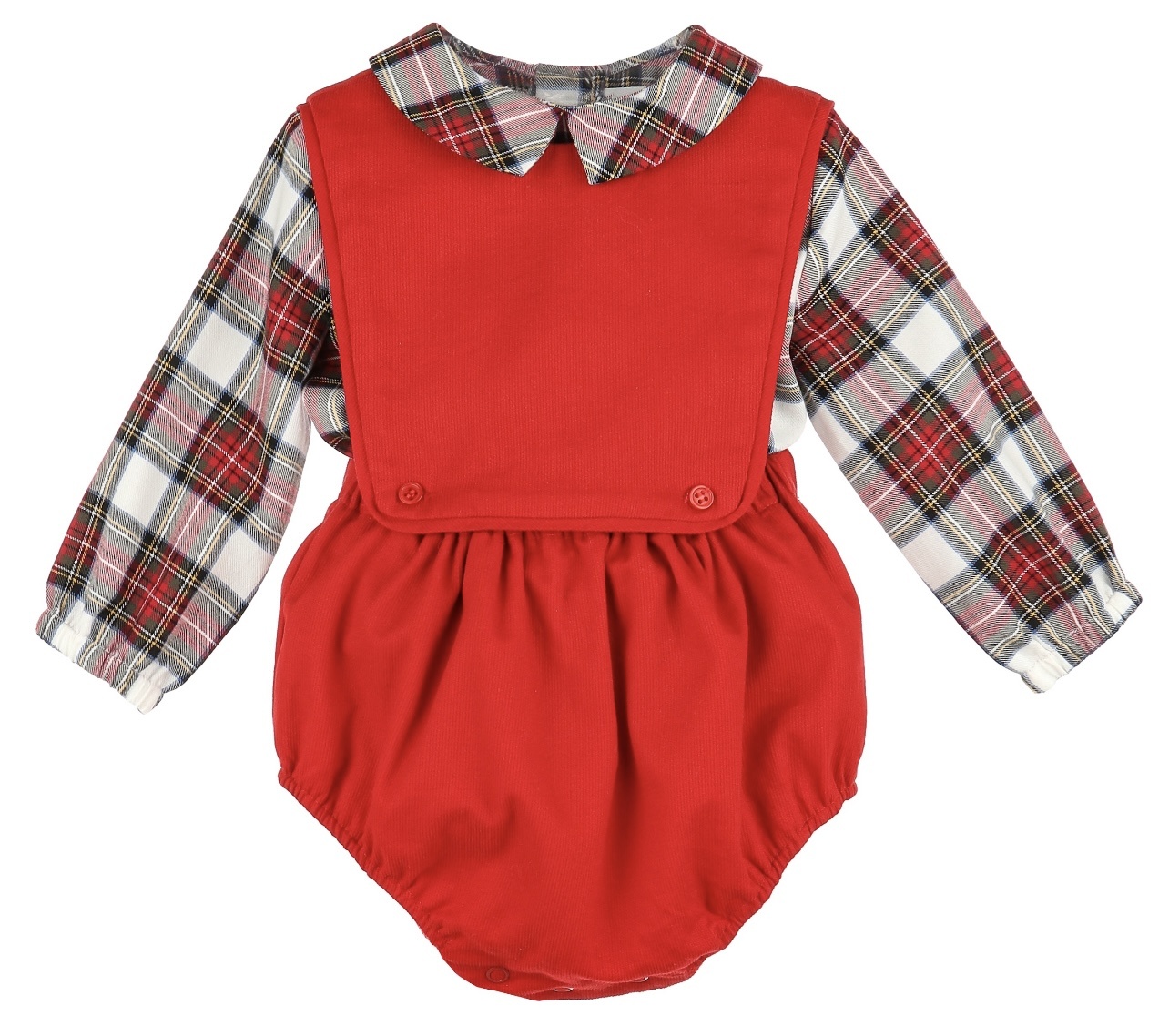 Sophie and Lucas Steward Red Plaid Overall