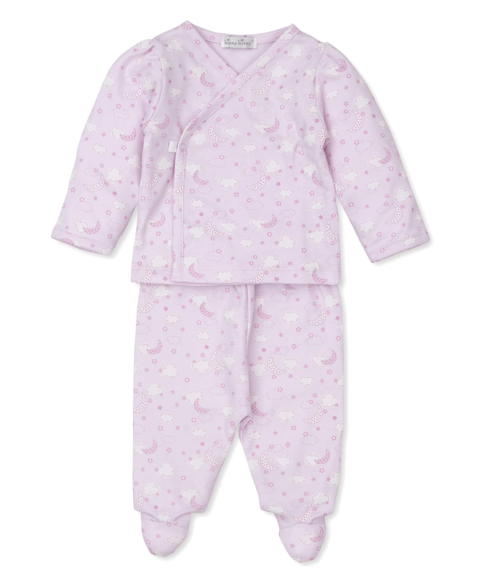 Kissy Kissy Pink Night Clouds Footed Pant Set