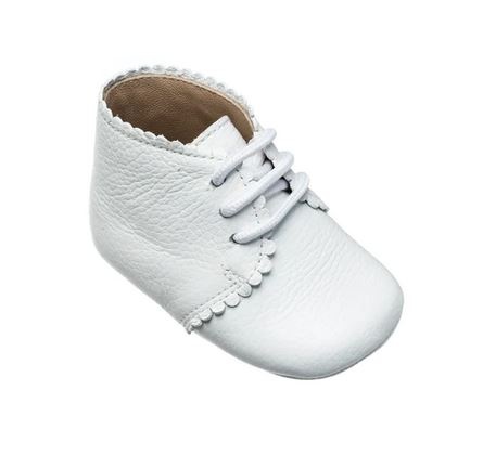 Elephantito White Leather Scalloped Bootie Elephantito White Leather Scalloped Bootie
