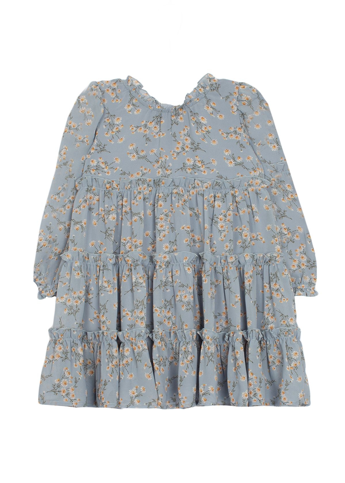 Mabel and Honey Blue I Dream of Daisies Tiered Chiffon Dress