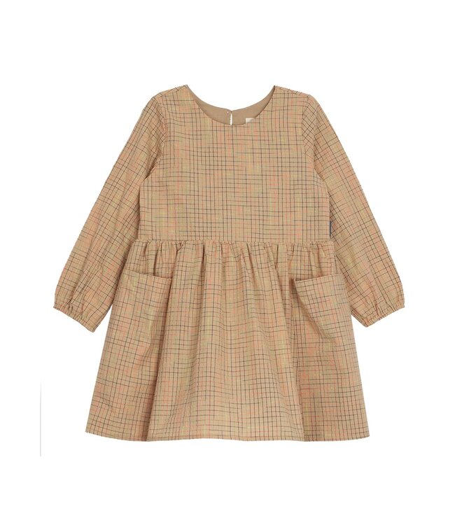 Brown Plaid Symphony Natural Waist Woven Dress