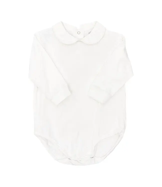 Bailey Boys White w/White Trim L/S Onesie