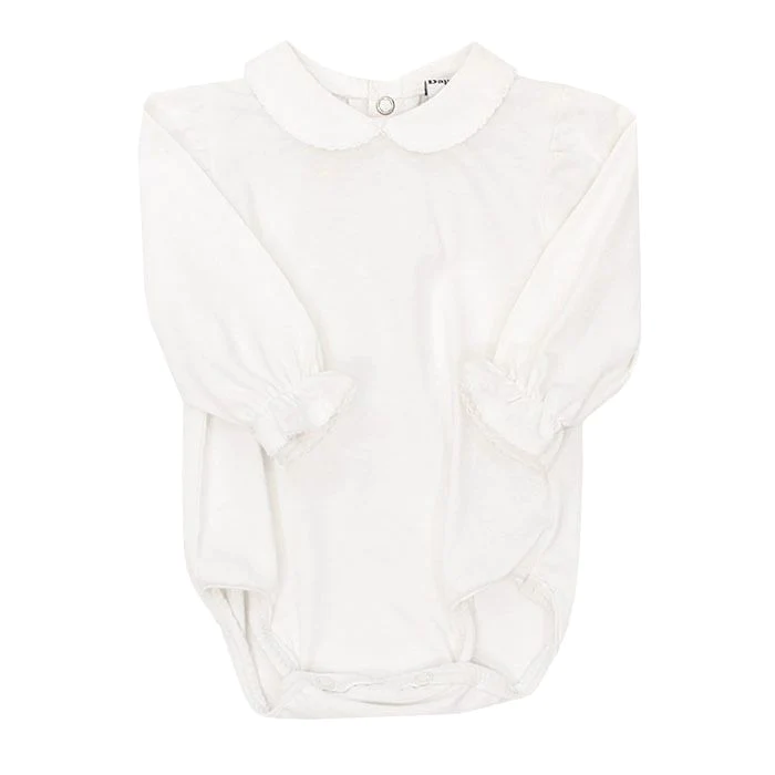 Bailey Boys White w/White Trim L/S Onesie