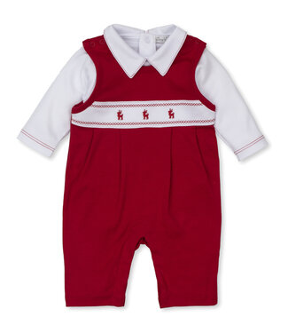 Kissy Kissy Red/White Classic Treasures Holiday Overall Set