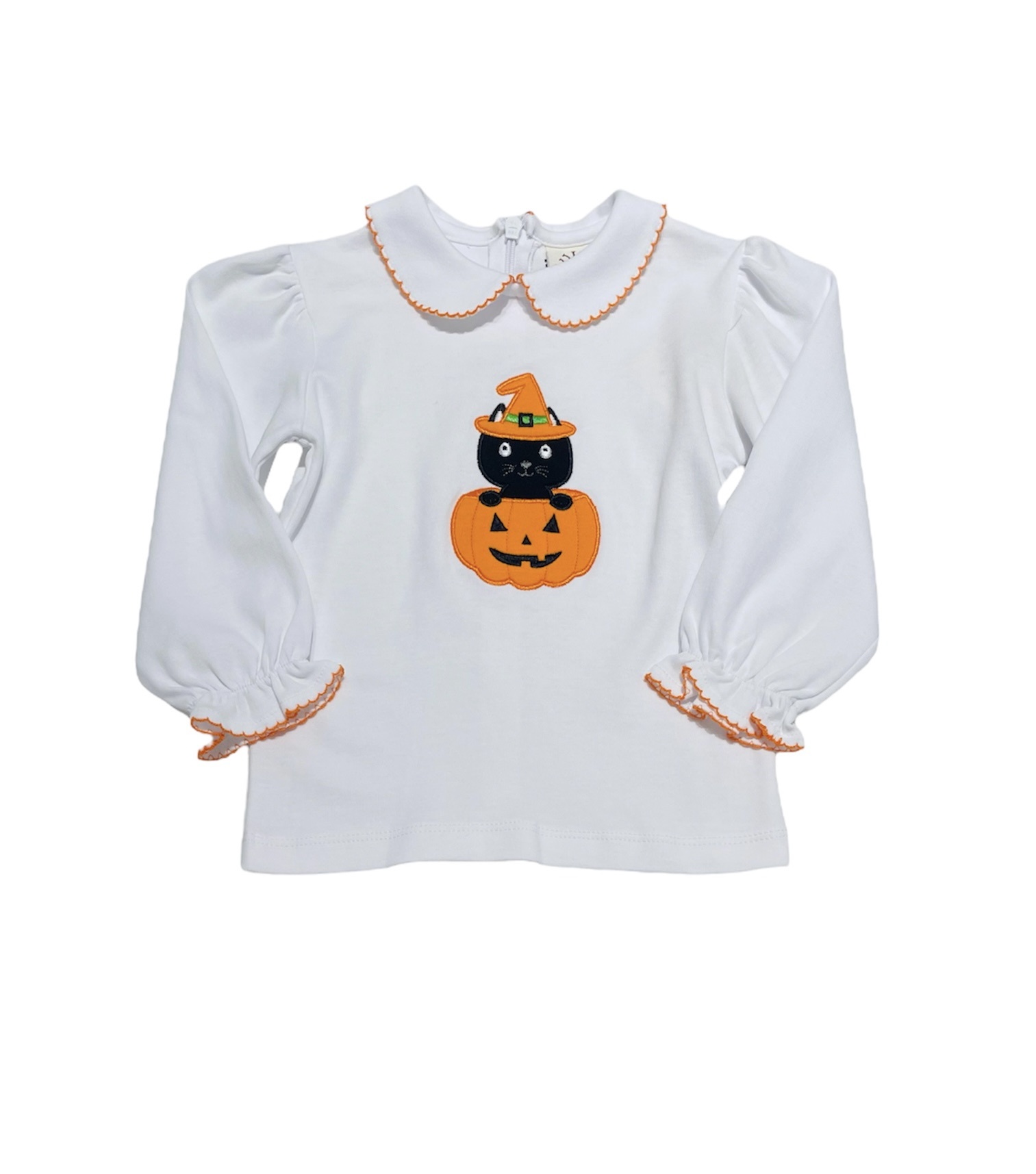 Luigi White w/Orange Trim Blk. Cat & Pumpkin Tee
