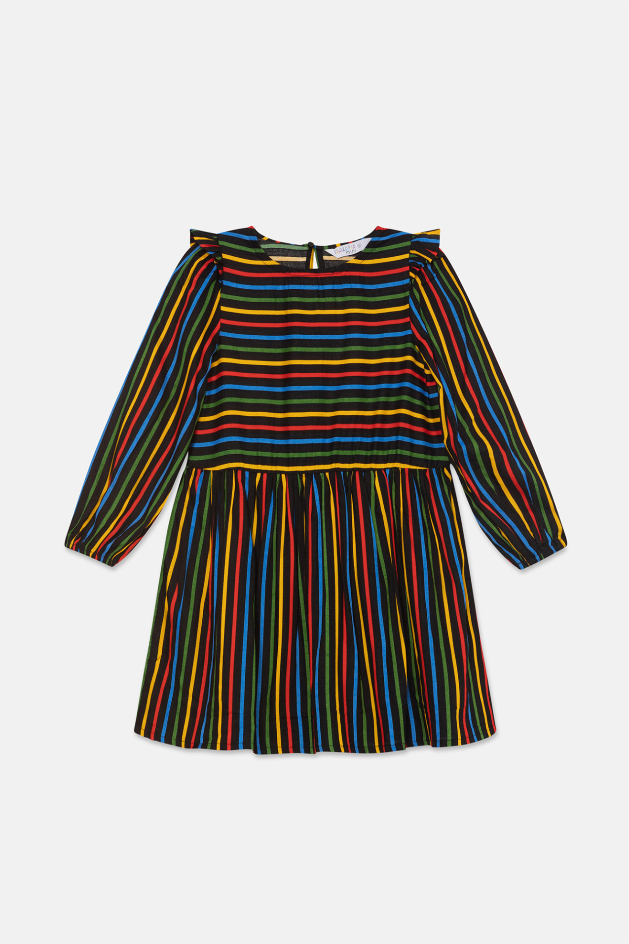 Compania Fantastica Black Dress w/ Multi Color Stripes