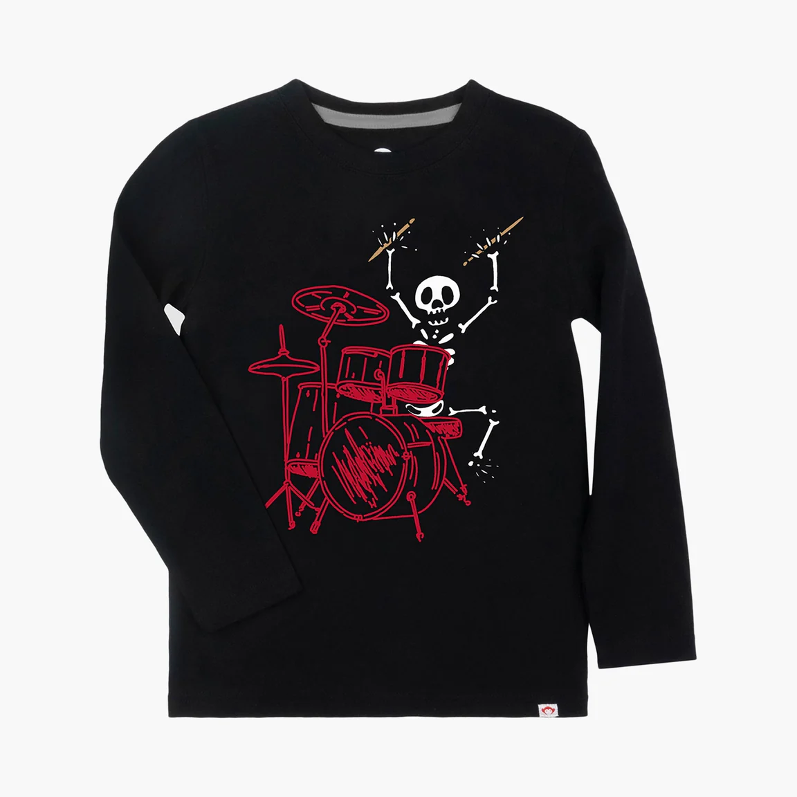 appaman Black Tie Dye L/S Crazy Bones Tee appaman Black Tie Dye L/S Crazy Bones Tee