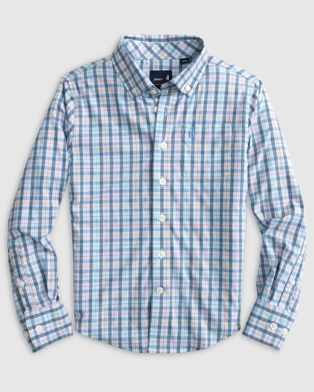 Johnnie O Dells Blue Plaid Button Down Shirt Johnnie O Dells Blue Plaid Button Down Shirt