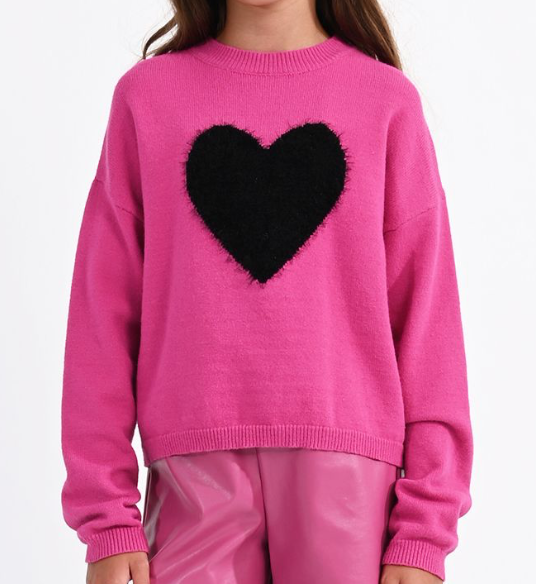Mini Molly Fuchsia Heart Sweater